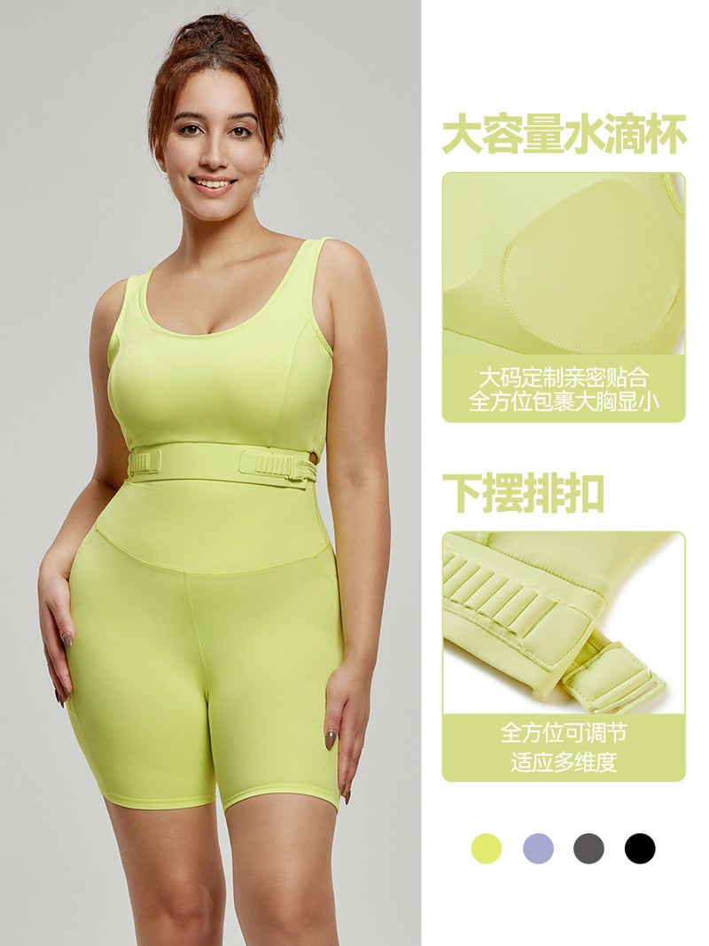 High-Strength Plus Size Yoga Suit Vest With Chest Pad Chubby Girl Beauty Back Sports Vest Covering Emulsion Fat Fitness Vest - Image 3